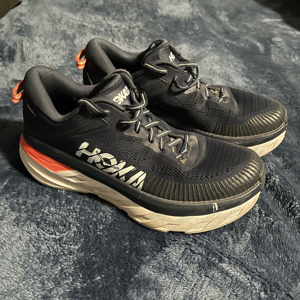 Hoka One One Bondi 7 Women Size 8  1110519 BIBBL Black Iris Blue Ballard Shoes